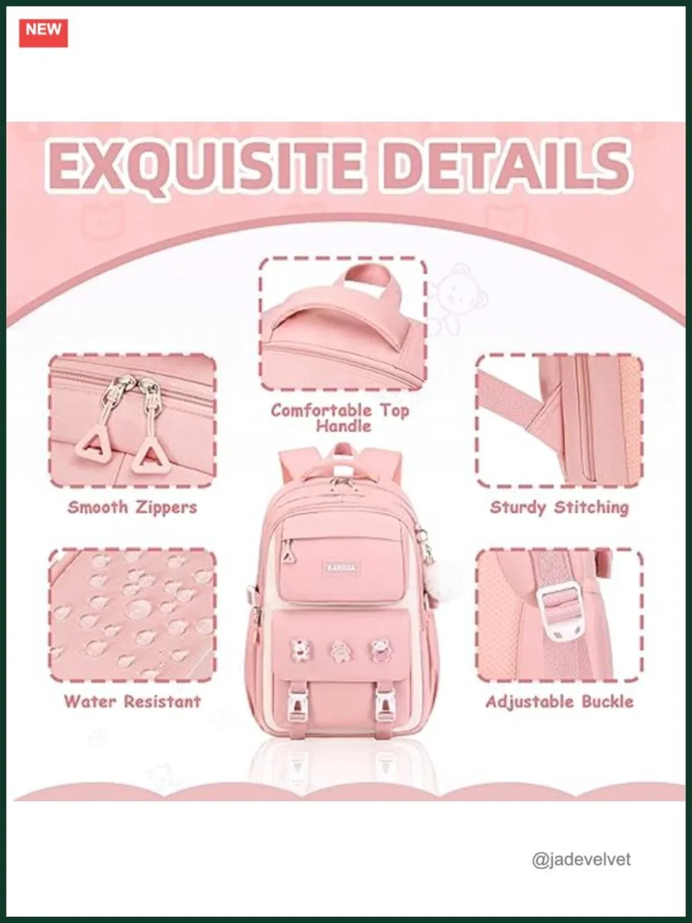 Kids Backpack for Girls with Anti-theft Pocket, Lightweight School Bookbag,